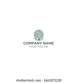 Minimalist flat monogrammed tree logo