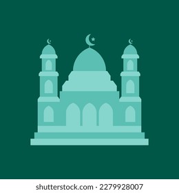 Minimalist Flat Mosque Design Illustration