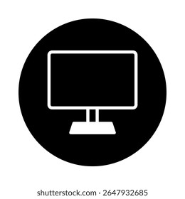 Minimalist flat screen computer monitor display icon modern technology for websites and apps vector illustration
