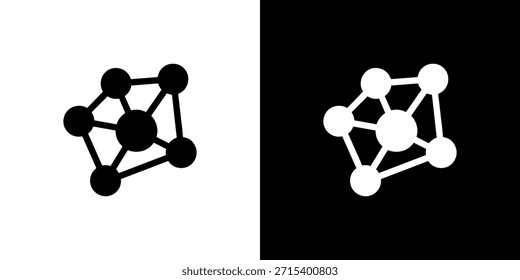 Icono de forma Abstractas de nodo de red de conexión de estilo plano minimalista