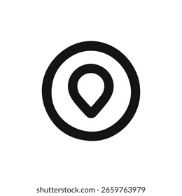 Symbol für minimalistische flache Stilposition Stift im Inneren eines Kreises