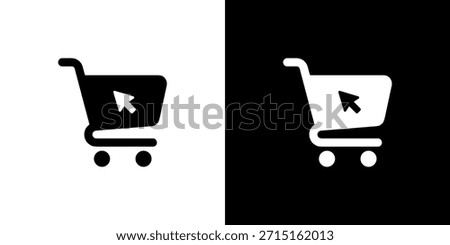 Minimalist Flat Style Shopping Cart with Cursor Icon E Commerce Symbol