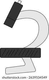 Minimalist Flat Style Vector Illustration of Scientific Microscope for Laboratory, Biology, and Medical Research Design