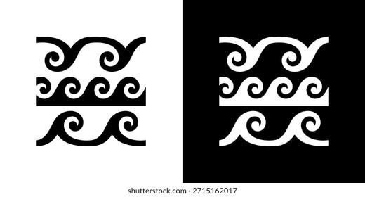 Minimalista Estilo plano Onda Patrón de agua Ilustración Activo gráfico