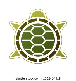 Minimalist flat turtle vector illustration