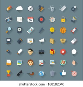 Minimalist flat ui vector design element and icion set.