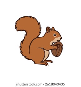 Minimalist Flat Vector Beaver Illustration on White Background, Simple Stylized Design, Bold Colors, Clean Aesthetic