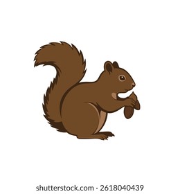 Minimalist Flat Vector Beaver Illustration on White Background, Simple Stylized Design, Bold Colors, Clean Aesthetic