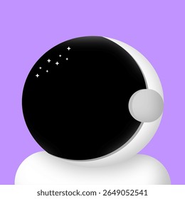 Minimalist flat vector graphic of an astronaut helmet. Clean, modern design perfect for avatars, icons, sci-fi themes, space exploration, and tech-related creative projects.