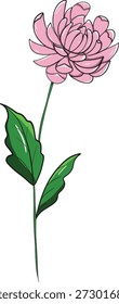 Ícone vetor plano minimalista de um crisântemo florescente. Design botânico limpo adequado para embalagens de chá de ervas, símbolos de cultura asiática e decoração de outono