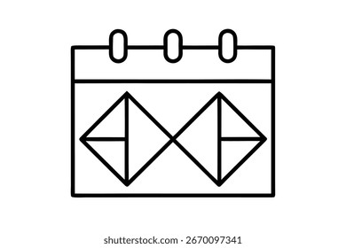 minimalist flat vector icon of a calendar simple