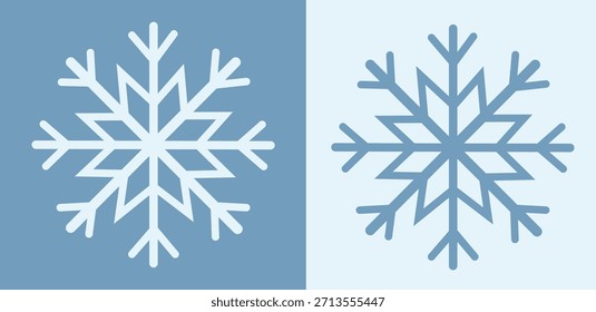 Icono de Vector plano minimalista de un copo de nieve delicado