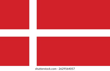 Ícone vetor plano minimalista da bandeira da Dinamarca
