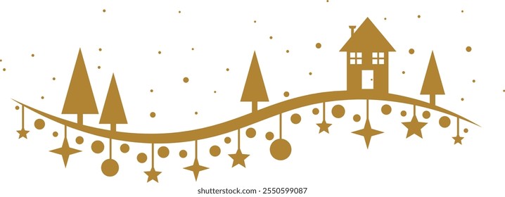 Ilustración vectorial plana minimalista, diseño de arte decorativo de Clip de vacaciones de invierno