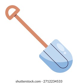 Minimalistische flache Vektorgrafik eines Grabschaufelwerkzeugs
