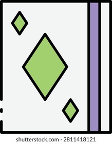 Minimalist Flat Vector Illustration of a Playing Card Suit Representing Bad Habits