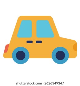 A minimalist flat vector illustration of a toy car

