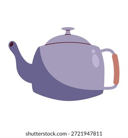 Ilustración minimalista de la tetera del Vector plano para el diseño moderno
