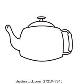 Ilustración minimalista de la tetera del Vector plano para el diseño moderno
