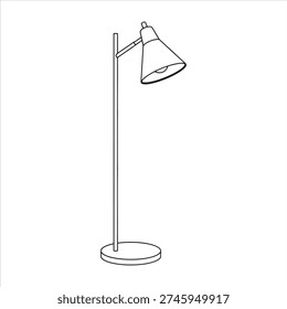 minimalist floor lamp illustration vector coloring page
