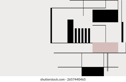 design plano flora minimalista ilustração gráfica vetorial moderna