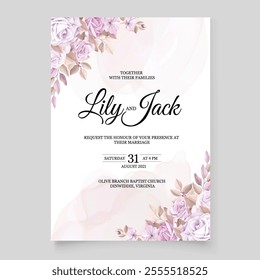 Minimalist Floral and Abstract Wedding Invitation Card. Illustrator and designer. Wedding Invites, save the date, Birthday Invites, Video Invites, E-Cards.