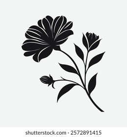 Nature’s Minimalist Floral Art vector
