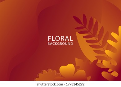 Minimalist Floral background in trendy flat style and gradient