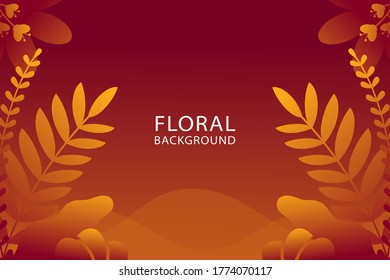 Minimalist Floral background in trendy flat style and gradient