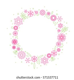 Minimalist Floral Circle Frame Made Simple Stock Vector (Royalty Free ...