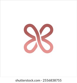 Minimalist floral design with gradient red color and white background