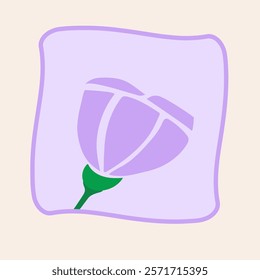 Minimalist floral design with a purple flower. Perfect for creating a simple and clean aesthetic
