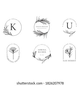 minimalist floral logo design template