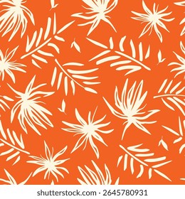 Minimalist floral orange seamless patterns. Great for packaging, fashion, branding, and web backgrounds.
