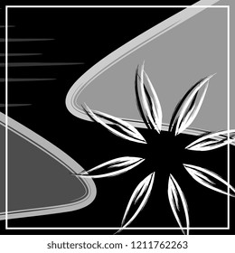 Minimalist floral pattern background for hijab and scarf vector illustration. Grey monochrome color trendy ready for print.