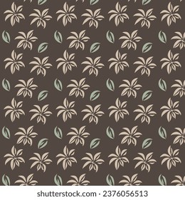 patrón floral minimalista sobre fondo marrón