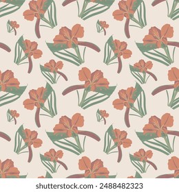 Minimalist Floral Seamless Pattern – Elegant Botanical Design | clothing pattern | home decor wallpaper pattern