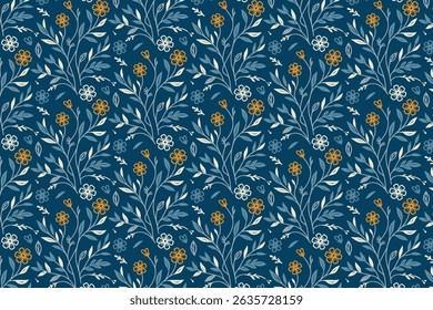 minimalist floral seamless pattern with elegant one line cotton flower outlines for wallpaper table linens and fabric


