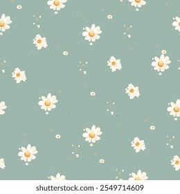 Minimalist Floral Seamless Pattern with Soft Beige Flowers. Elegant Spring Pattern with Leaves and Delicate Blooms