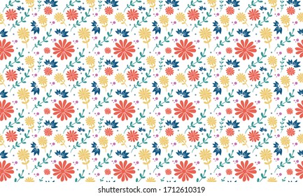 Minimalist Floral Seamless Pattern For Textile and Prints
