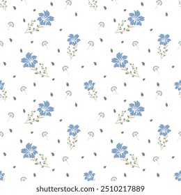 Minimalist Floral Seamless Pattern Vectors. 
