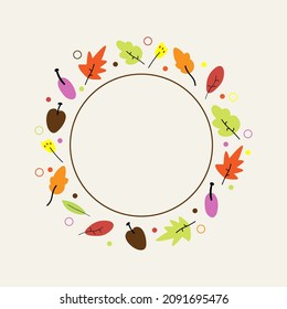 minimalist floral template circle vector illustration