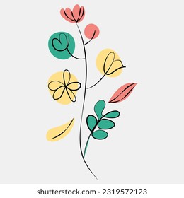 Minimalist Floral Vector Art Illustrations for Occasions template vintage fashion hand drawn decor.