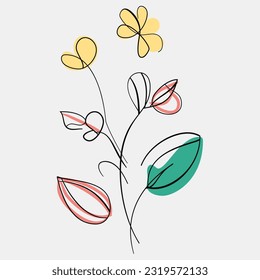 Minimalist Floral Vector Art Illustrations for Occasions template vintage fashion hand drawn decor.