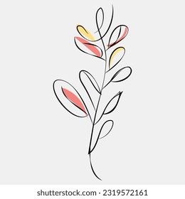 Minimalist Floral Vector Art Illustrations for Occasions template vintage fashion hand drawn decor.