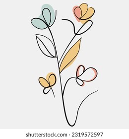 Minimalist Floral Vector Art Illustrations for Occasions template vintage fashion hand drawn decor