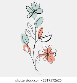 Minimalist Floral Vector Art Illustrations for Occasions template vintage fashion hand drawn decor
