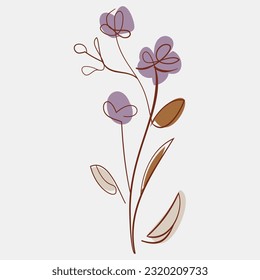 Minimalist Floral Vector Art Illustrations for Occasions template vintage fashion hand drawn decor.