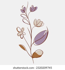 Minimalist Floral Vector Art Illustrations for Occasions template vintage fashion hand drawn decor.