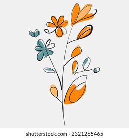 Minimalist Floral Vector Art Illustrations for Occasions template vintage fashion hand drawn decor